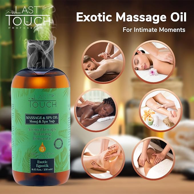 Exotic Sensual Massage Oil for Couples Sexual - Massage Oils for Date Night - Massage Oil for Massage Therapy - Aromatherapy Oil for Intimate Moments - Aphrodisiac Oil - 8.45 Fl Oz