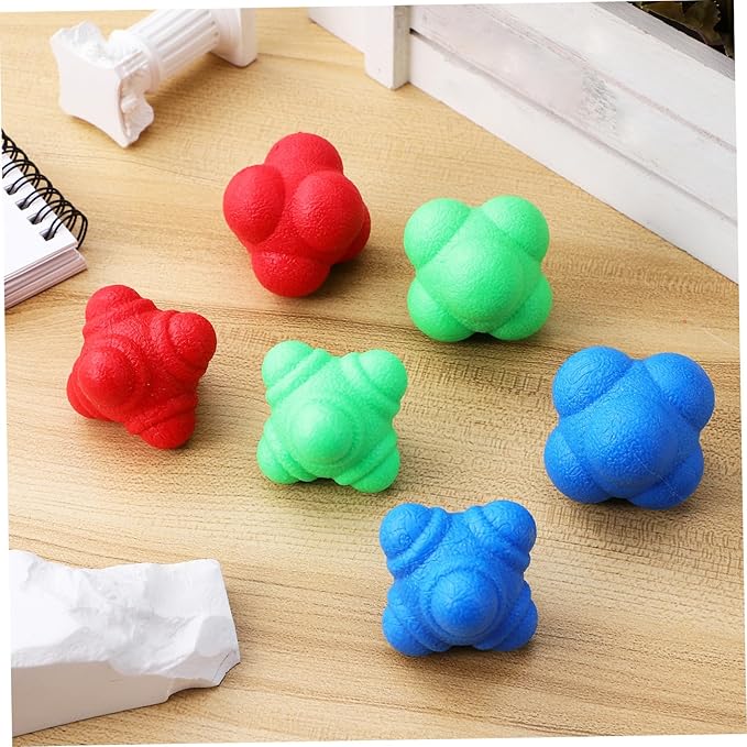 BESPORTBLE Agility Training Balls 6 Pcs Reaction Balls Unique Hexagonal Shape for Hand Eye Coordination Speed Training Equipment
