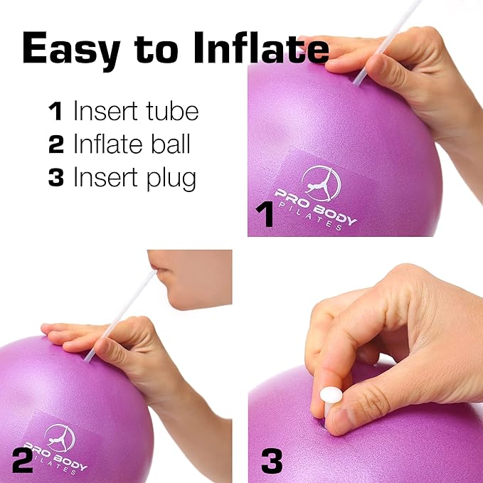ProBody Pilates Exercise Balls Physical Therapy - 9 Inch Small Exercise Ball for Between Knees for Rehab, Barre, Core, Stability & Yoga