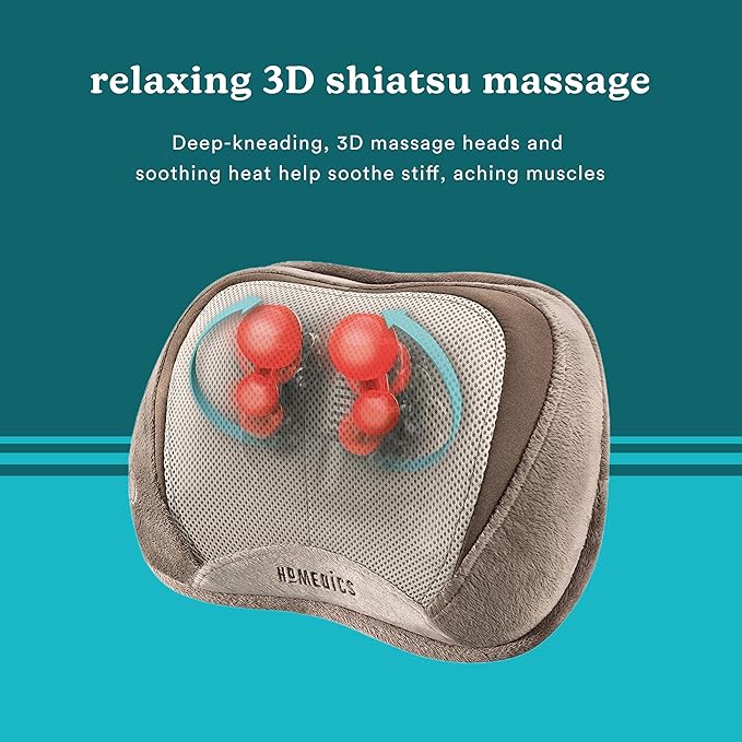 Homedics 3D Full Body Shiatsu & Vibration Massage and Heat Pillow for Neck,Upper Back and Lumbar,(Pack of 3)