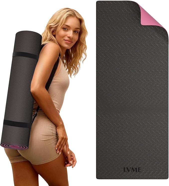Extra Thick Yoga Mat -0.4Inch(10mm),Non-Slip Yoga Mat, 72"x24" Exercise & Fitness Mat with Carrying Strap, Workout Mats for Yoga, Pilates and Floor Exercise
