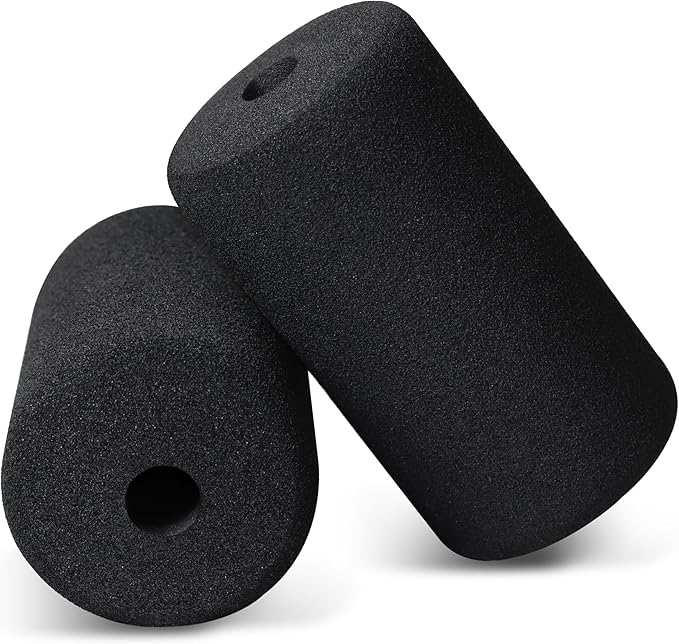 WF Athletic Supply Foam Foot Pads, Foam Roller for Gym Exercise Machines Equipment Replacements, Roller Pad for Leg Extension, PEC Deck Pads for Weight Bench, Sold by Pair (7” x 4” OD x 0.875” ID)