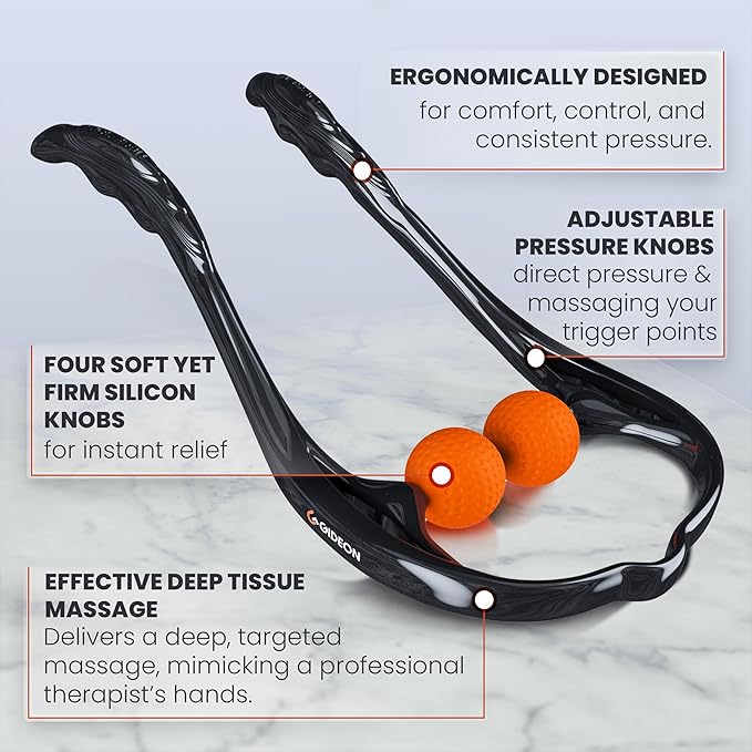 Gideon™ Neck and Shoulder Therapeutic Self-Massage Tool Dual Trigger Point Deep Tissue Massage