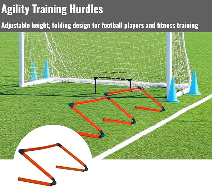 Foldable Speed Agility Hurdles for Football Training Adjustable Compact Portable Training Hurdle for Sports Fitness