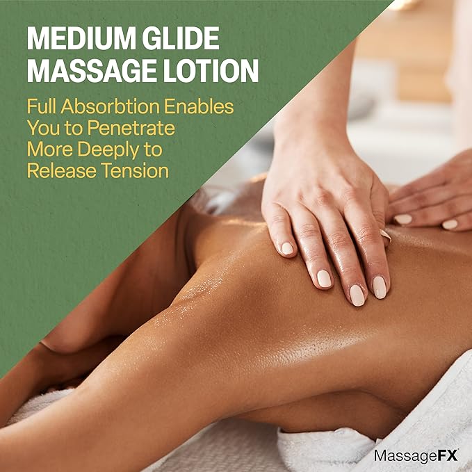 Massage FX Unscented Massage Lotion, 1/2 Gallon - Professional Massage Lotion for Massage Therapy with Sunflower Seed Oil, Arnica, and Vitamin E