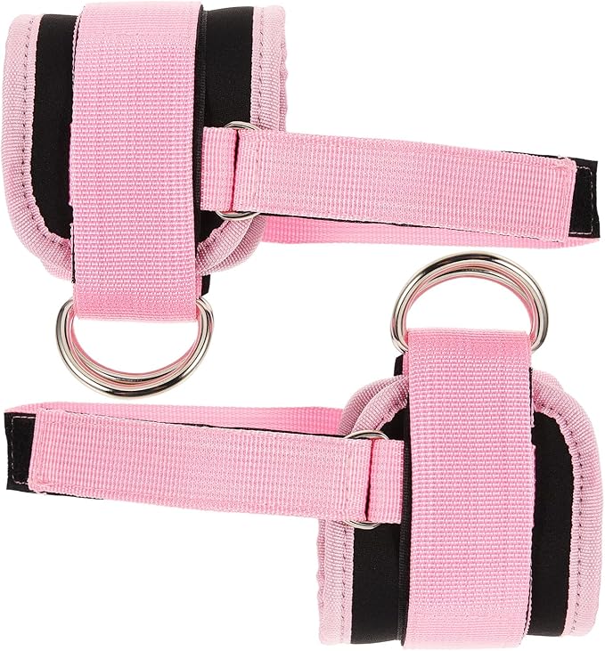 SUPVOX Adjustable Ankle Workout Straps with Buckle, 2pcs Pink Resistance Leg Strength Training Wraps for Gym Cable Machine Attachments, Multi-Functional Fitness Equipment for Home and Gym