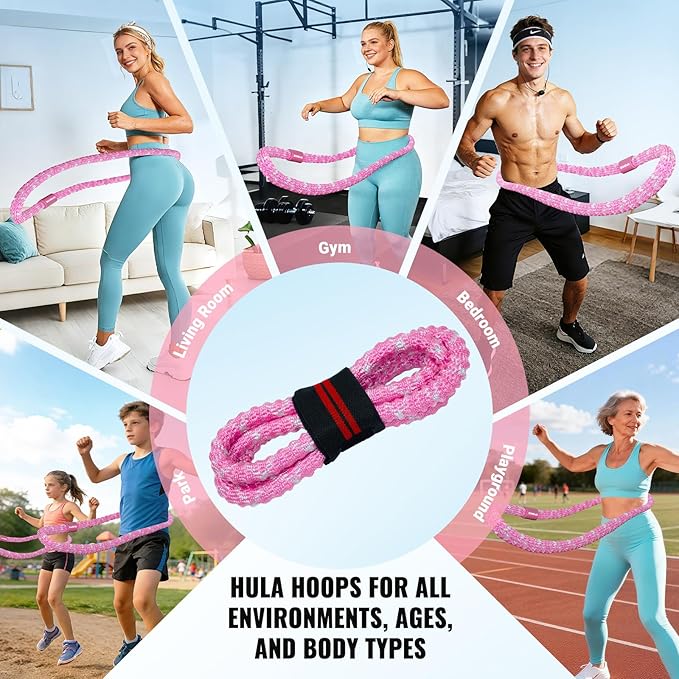 Soft Hula Hoop for Adults 3.3lb Weighted Hula Hoops for Women Weight Loss Pilates Equipment Infinity Hoop Soft Spring Weighted Hoop for Adults Women Beginners Kids Home Travel Gym
