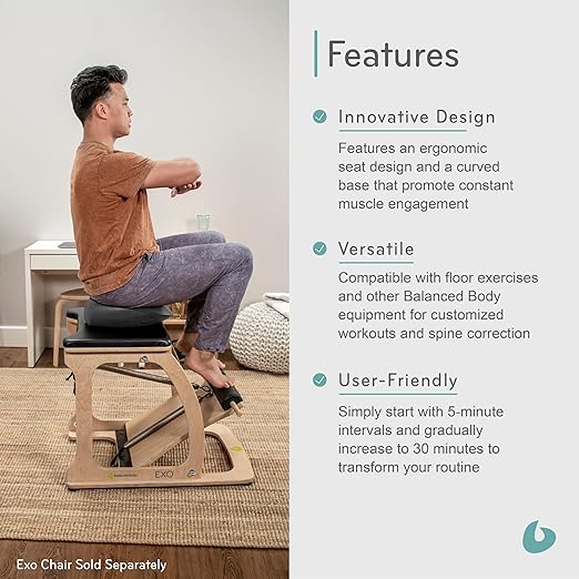 Balanced Body Balansit, Balancing Seat Cushion for Pilates Workouts, Posture Control, and Core Strength, Pilates Equipment for Home or Pilates Studio Use, Medium (25-50 kg/124-154 lb)