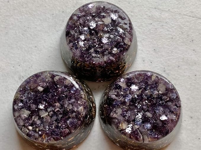 Purple Lepidolite Orgone Generator Energy Accumulator 7.83Hz/432Hz/528Hz/Advance Harmonics Many Beautiful Ingredients!! (Purple Lepidolite)