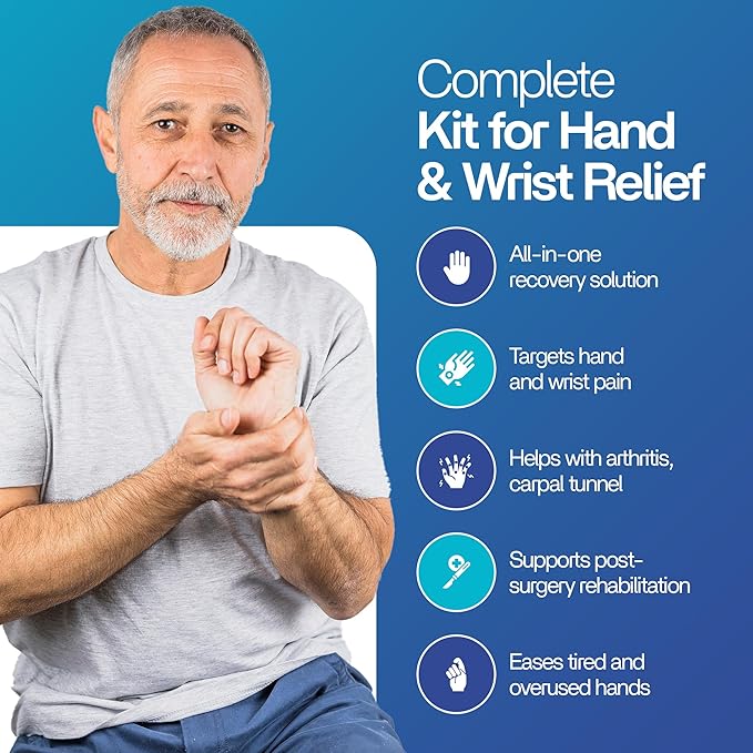 Theravio Pro Hand Therapy Kit with Grip Strength Trainer, Finger Strengthener, Hand Exercise balls For Arthritis, Hand Exerciser For Carpal Tunnel, Hand Gripper Strengthener For Physical Therapy