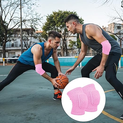 Compression Elbow Pads Arm Brace,Support Fitness Arm Protector Badminton Basketball Breathable Sleeve Wrap Soft Support Cushion for Men and Women(Pink)
