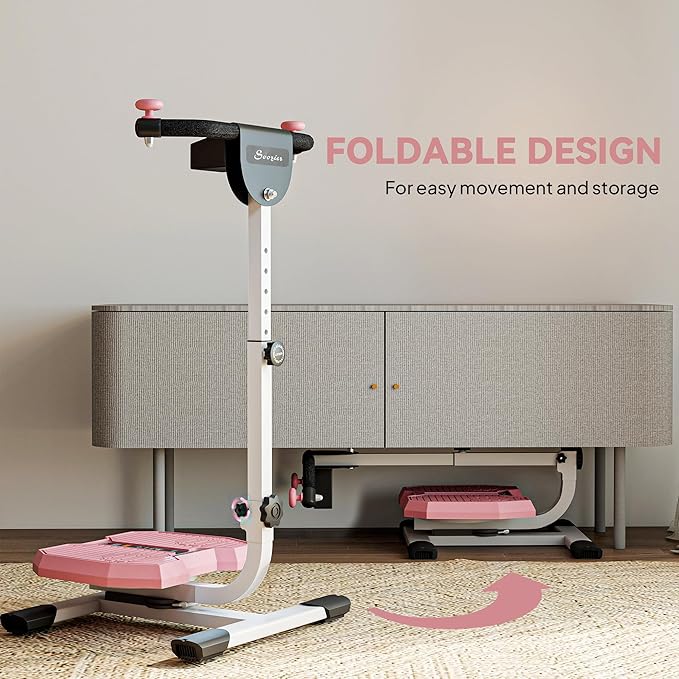 Soozier Foldable Ab Twister Board for Waist Trimming with Screen Showing Time, Calories, Ab Workout Equipment for Women and Men, Core Fitness Training Ab and Butt Workout Equipment