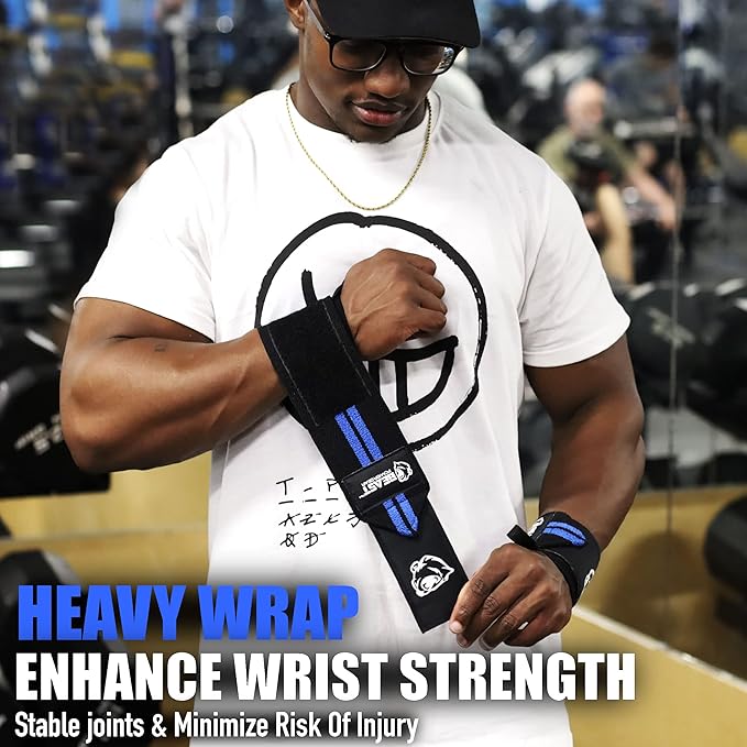 Beast Power Gear Wrist Wraps for Weightlifting 18” Premium Quality Wrist Support for Bodybuilding Heavy Duty Thumb Loop Powerlifting, Strength Training for Men and Women