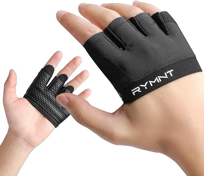 Minimal Workout Gloves,Short Micro Weight Lifting Gloves Grip Pads with Full Palm Protection & Extra Grip for Men Women Weightlifting,Gym,Cross Training,Powerlifting,WODs.