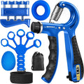 Grip Strength Trainer Kit (5 Pack) Adjustable Resistance Hand Gripper,Finger Exerciser,Hand Extension Exerciser,Stress Relief Ball and Forearm Workout Ring for Muscle Building Injury Recover