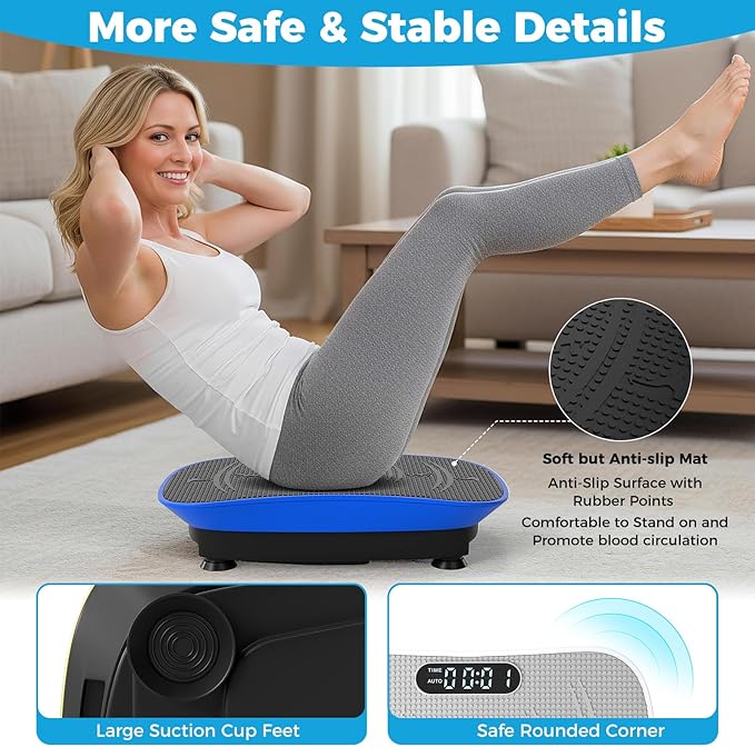 GYMAX Vibration Plate Exercise Machine, Vibration Plate with 10-Level Intensity, LED Display & Remote Control, Body Vibrating Plates Stand Shaking Platform Fat Burning Machine