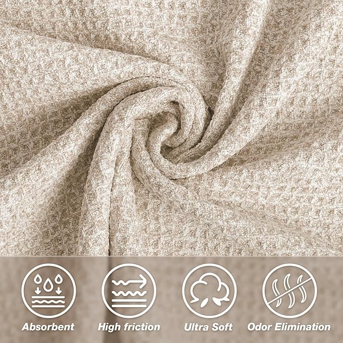 Hot Yoga Towel,Microfiber Yoga Mat Towels Non Slip for Hot Yoga Absorbent Microfiber Sweat Anti-Slip Cover,Bikram,Pilates,Exercise,Fitness 28 inch X 72 inch Beige 2 Pack