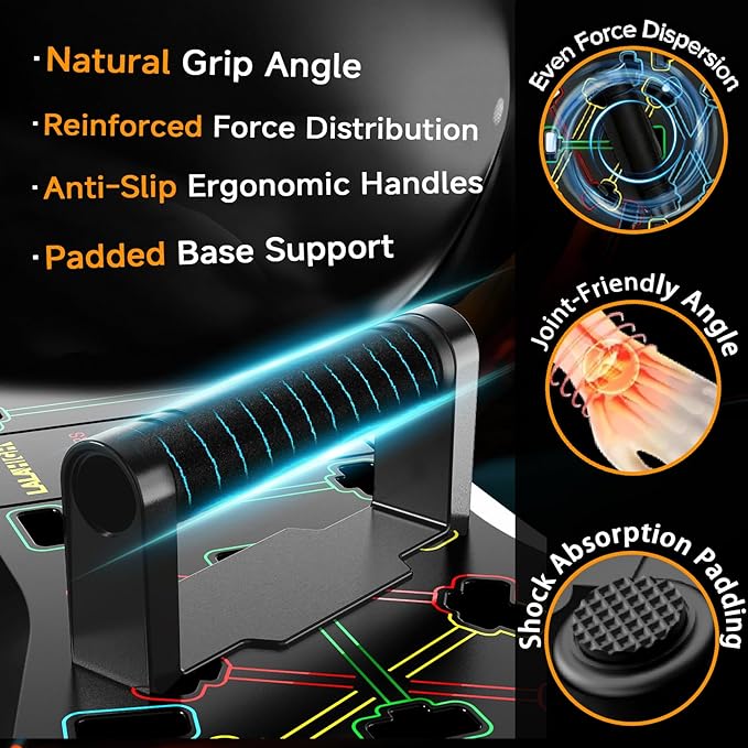LALAHIGH Push Up Board,36 in 1 Home Gym Equipment with Ab Roller Wheel & Resistance Bands, Portable Foldable Workout Board for Full Body Strength Training Men Women,Gift for Boyfriend
