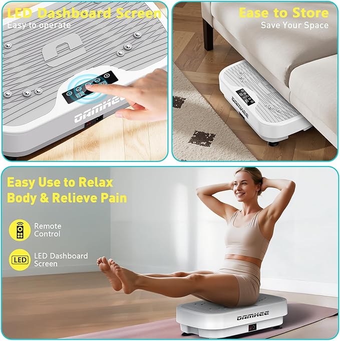 Vibrating Board Exercise Machine, Vibrating Platform for Lymphatic Drainage, 120 Speeds, Upgraded Vibrating Board for Weight Loss, Full Body Workout Equipment, Perfect for Home Fitness