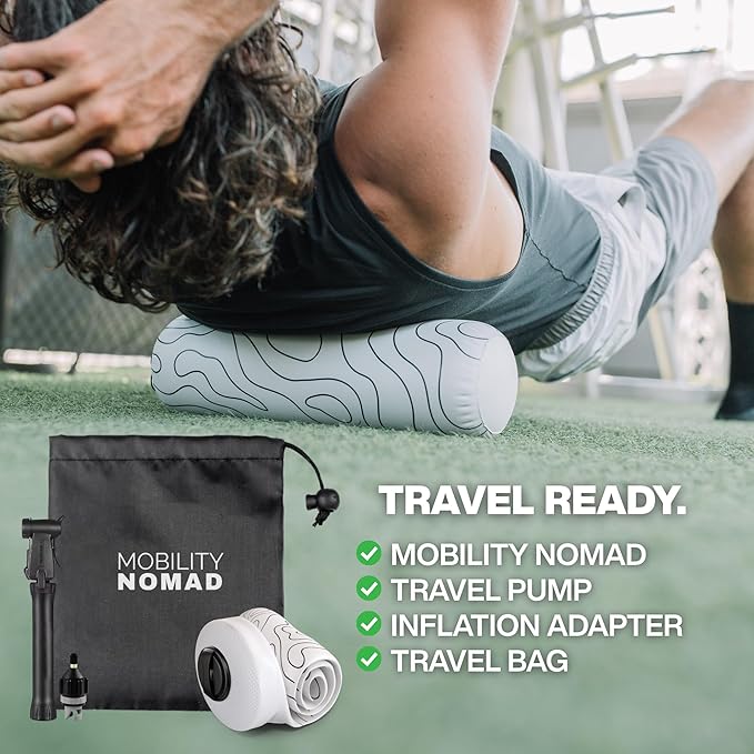 Inflatable Travel Foam Roller - Adjustable Firmness, Ultra-Portable for Physical Therapy and Deep Tissue Muscle Recovery (Topo Gray, 15")