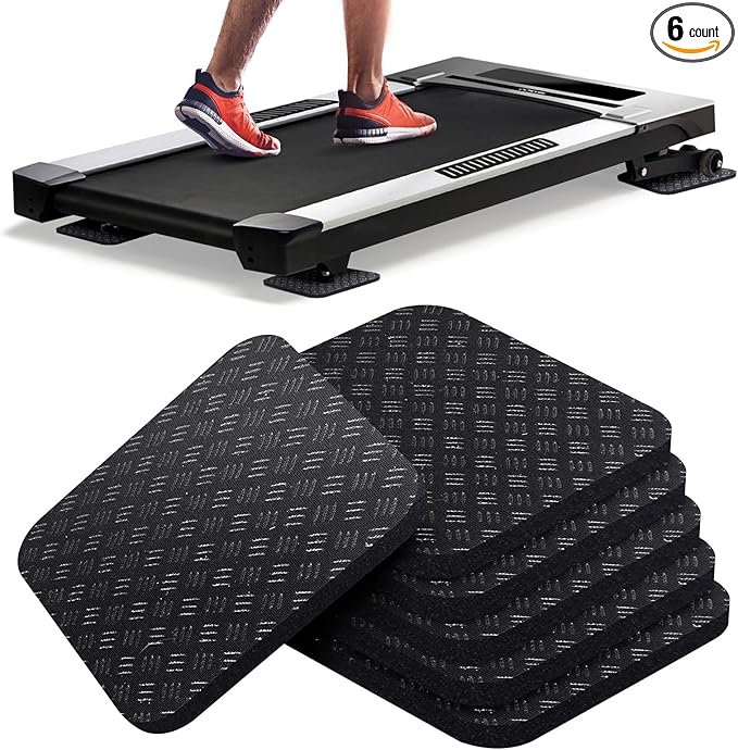 Treadmill Mat Pads 4PCS- Double-Sided Non-Slip - Anti Vibration Mat for Treadmill, Walking Pad, Exercise Bike - Hardwood Floors Protection