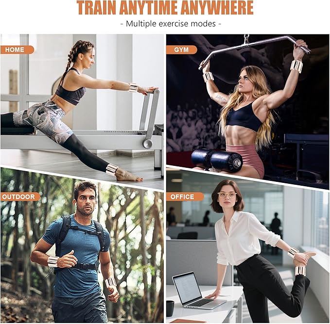 Wrist & Ankle Weights for Women and Men, 2lbs/4lbs Pairs Adjustable Silicone Weighted Bangles for Arm & Leg Workouts, Perfect for Pilates, Barre, Yoga, Walking & Home Fitness 24055