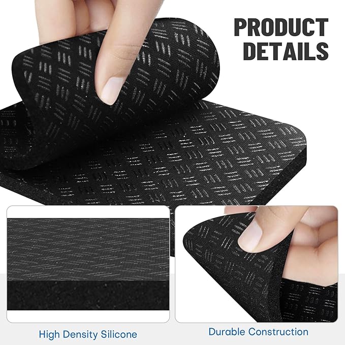 Treadmill Mat Pads 4PCS- Double-Sided Non-Slip - Anti Vibration Mat for Treadmill, Walking Pad, Exercise Bike - Hardwood Floors Protection
