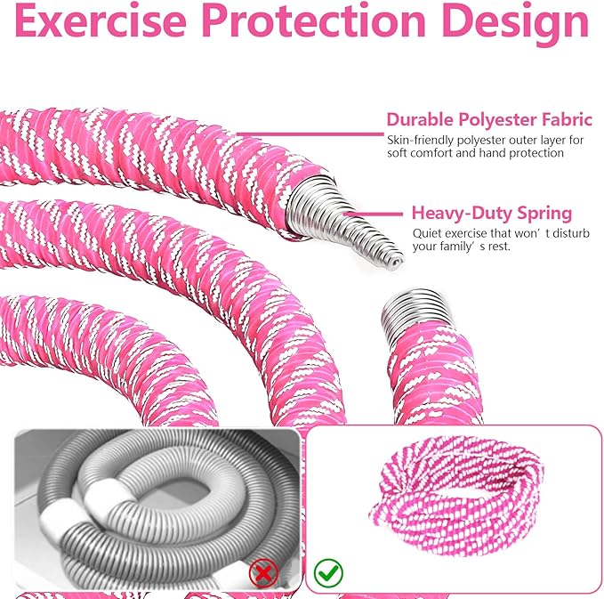 3 lbs Soft Spring Hula Hoop, Weighted Hoops for Adults, Foldable and Portable Hula with Body Tape Measure, Loss Fitness Hoop