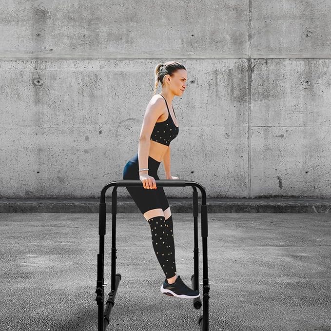 Dip Bars L-Sits Parallel Bars Adjustable Strength Training Fitness Dip Stand for Home Gym, Functional Full Body Exercise for Tricep Dips