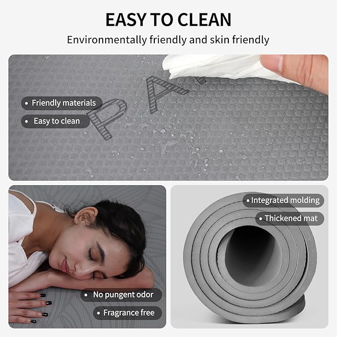 Large Yoga Mat-72’x36’x0.4’ Extra Width ＆ Thick,Comfortable,Non-Slip Exercise Mat-Works Great on All Floor for Stretching,Yoga Studio,Gym or Home Workouts