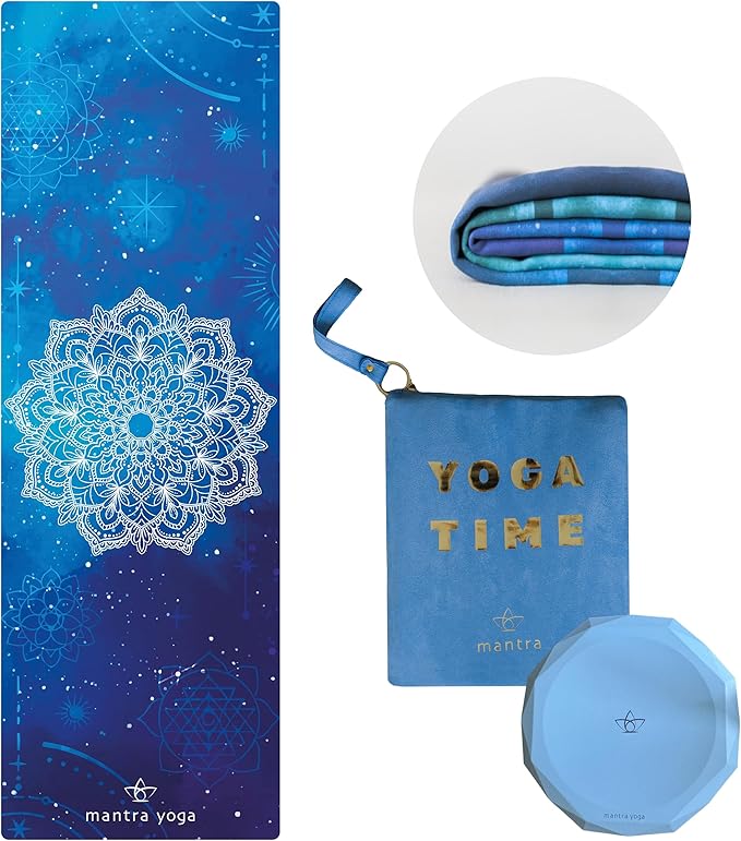 Mantra Yoga Travel PRO 1.5mm with Knee Pad - Foldable Fitness & Exercise Mat with Bag | Lightweight, Compact & Eco-Friendly | Non-Slip & Washable | For All Types of Yoga | 72" L x 24" W | 2.6 lbs