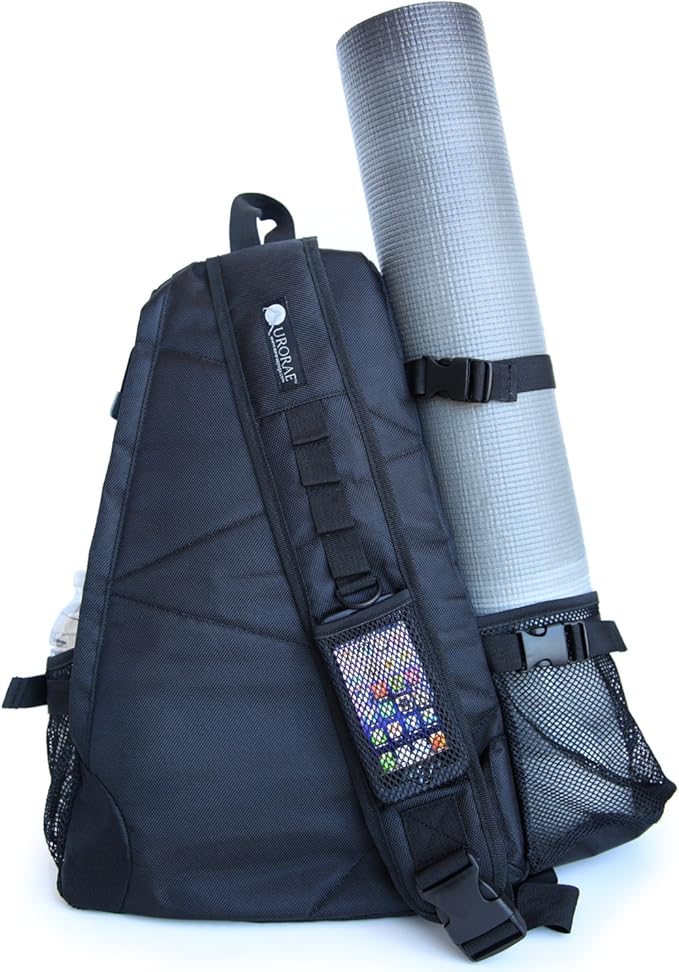 AURORAE Yoga Mat/Gym/Picklleball Cross-body Travel Sling Back Pack. Mat sold separately.