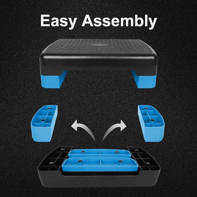 Exercise Workout Aerobic Step Platform Trainer, 18" Aerobic Stepper with 4"-6" Adjustable Height Risers
