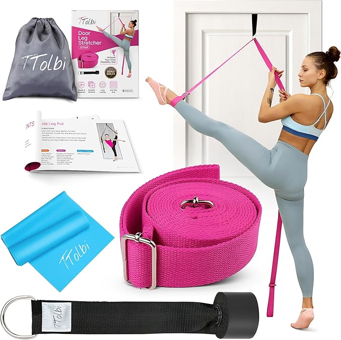2-Pack Stretching Bands for Dancers – Premium Ballet Stretching Band & Door Anchor Strap for Flexibility – Dance Equipment for Splits, Yoga, Cheerleading, Gymnastics, and Pilates Training