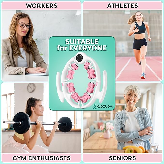 COZLOW Cellulite Massage Roller - Pink - Anti-Cellulite Massager with Detachable Roller Handles for Thighs, Legs & Buttocks - Fascia Massage Tool for Lymphatic Drainage & Deep Tissue Therapy