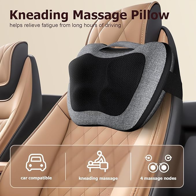 VIKTOR JURGEN Shiatsu Back Massager with Heat, Mothers Day Gifts for Mom, Dad, Women, Men, Deep Tissue Massage for Neck, Shoulder, Upper & Lower Back Pain Relief, Electric Kneading 3D Massage Pillow