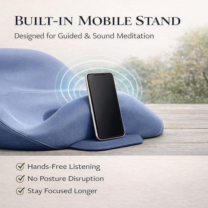 Ergonomic Zen mind Meditation Cushion, Memory Foam, Portable Design with Handle, Pressure Dispersing Support for Meditation, Mindfulness & Posture Alignment