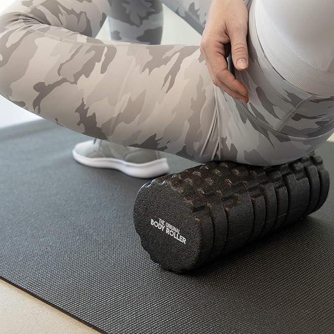 High Density Foam Roller Massager for Deep Tissue Massage of The Back and Leg Muscles - Self Myofascial Release of Painful Trigger Point Muscle Adhesions - 13" Black