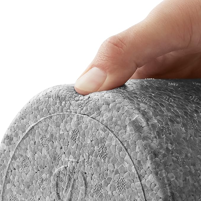 Philosophy Gym 12" High-Density Foam Roller for Exercise, Massage, Muscle Recovery - Round, Gray