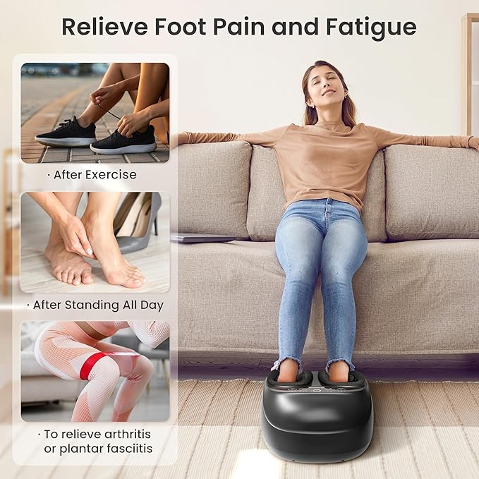 COMFIER Shiatsu Foot Massager with Heat,Feet Massager Machine for Plantar Fasciitis Neuropathy, Gifts for Him/Her, Remote Control,Pause Function,UP to Men Size 13, Foot Massage