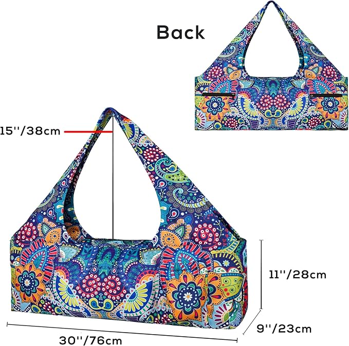 Yoga Mat Bag - Large Yoga Bag with Yoga Mat Strap, Zipper and Pockets - Yoga Bags and Carriers Fits All Your Stuff - Personalized Yoga Mat Bags for Women Fits Most Size Mats