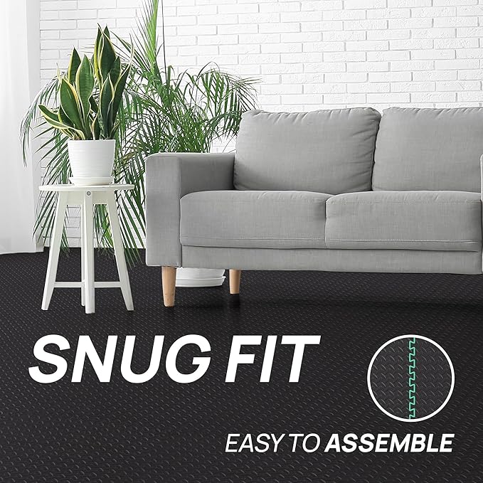 Yes4All 24SQFT-120SQFT Puzzle Exercise Mat for Home Gym, EVA Interlocking Foam Floor Tiles with Border for Workout Equipment