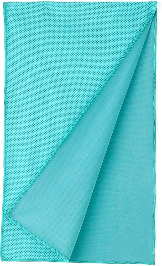 Amazon Basics Cooling Towels for Neck and Face, Sports, Workout Recovery, 40" x 12", Black/Gray/Aqua/Navy, 4-Pack
