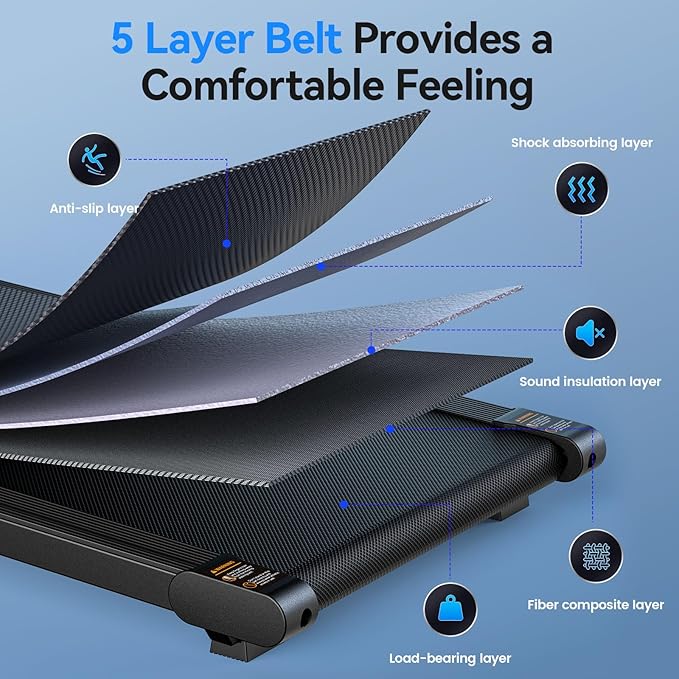 Walking Pad with Incline, 2.5HP Under Desk Treadmill, 3 in 1 Portable Treadmill with Remote Control, LED Display, Hidden Safety Switch, Mini Walking Jogging Machine for Home Office