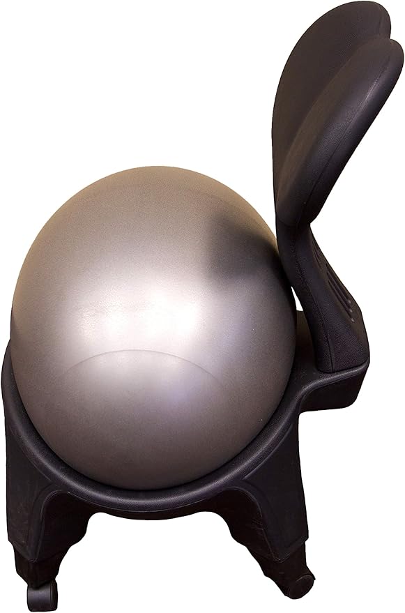 JFIT Ergonomic Comfort/Stability Balance Ball Fitness Chair,Black,5' to 6'3"