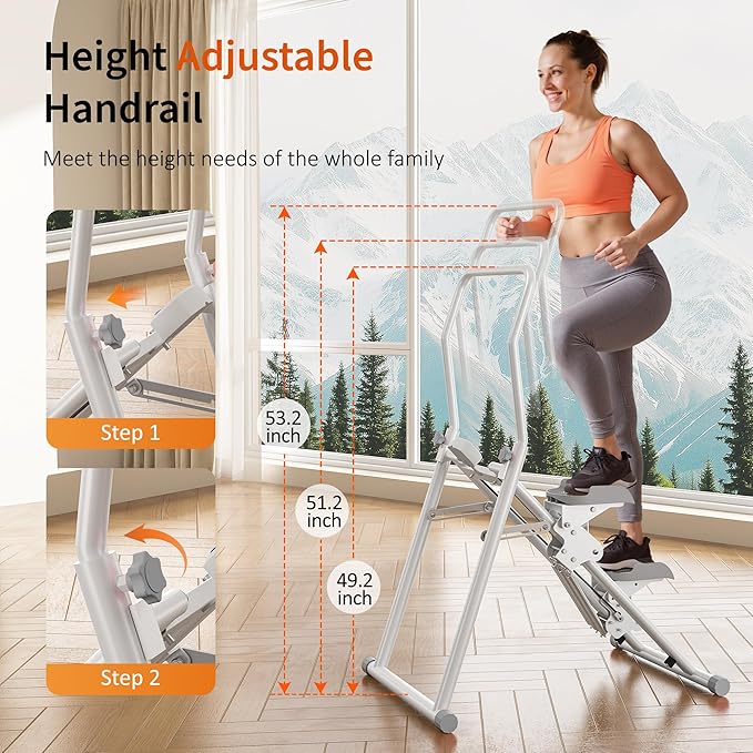 MOMODA Stair Stepper Resistance Adjustable Folding Vertical Climber Machine for Home Gym Full-Body Workout