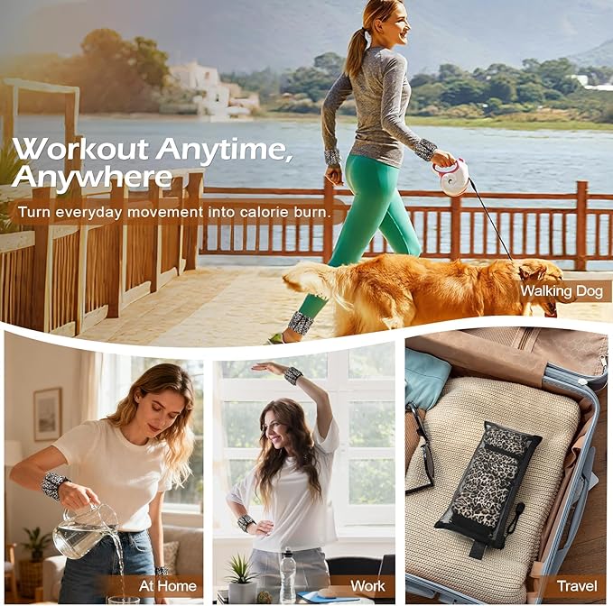 Wrist Ankle Weights for Women & Men, 2lbs/4lbs Adjustable Weighted Bangles to Boost Calorie Burn & Strength, Arm & Leg Weights for Pilates, Yoga, Walking, Barre, Gym & Home Workout