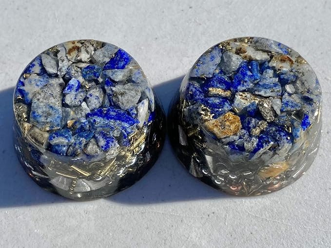 Lapis Orgone Generator Energy Accumulator 528Hz/7.83Hz/Advance Harmonics Many Beautiful Ingredients and Colors! (Lapis)