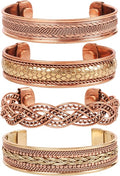 Touchstone copper bracelets | gift for men women |adjustable 100% pure solid real magnetic jewelry | handmade bracelet set combo | rope braided tibetan bangles.