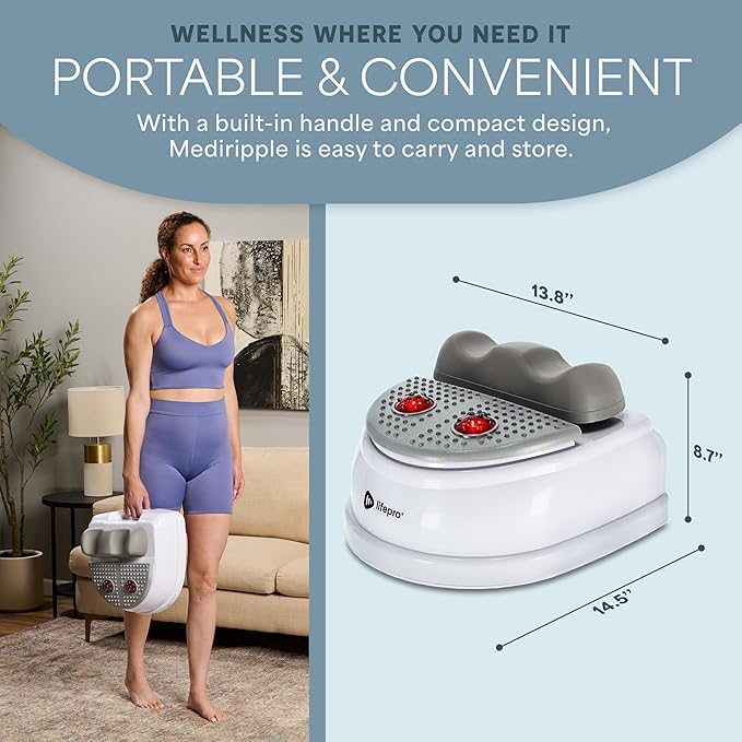 Lifepro Chi Machine - MediRipple Lymphatic Massager with Red Light Therapy, 12-Speed Swing Exercise Machine for Passive Aerobic Fitness, Blood Circulation, Stress Relief & Recover